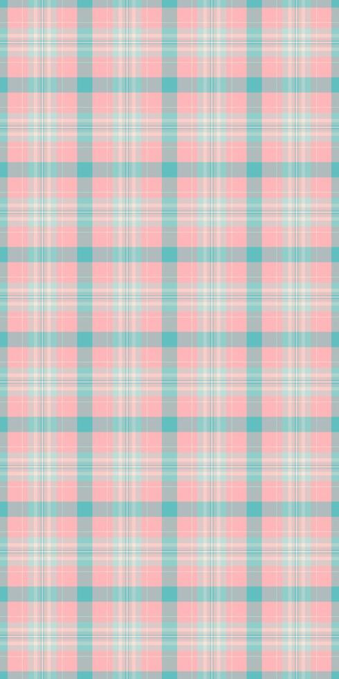 Soft pastel pink and teal plaid pattern. Perfect for backgrounds, textiles, or website design. Subtle texture adds visual interest, conveying serenity and gentle femininity. vector