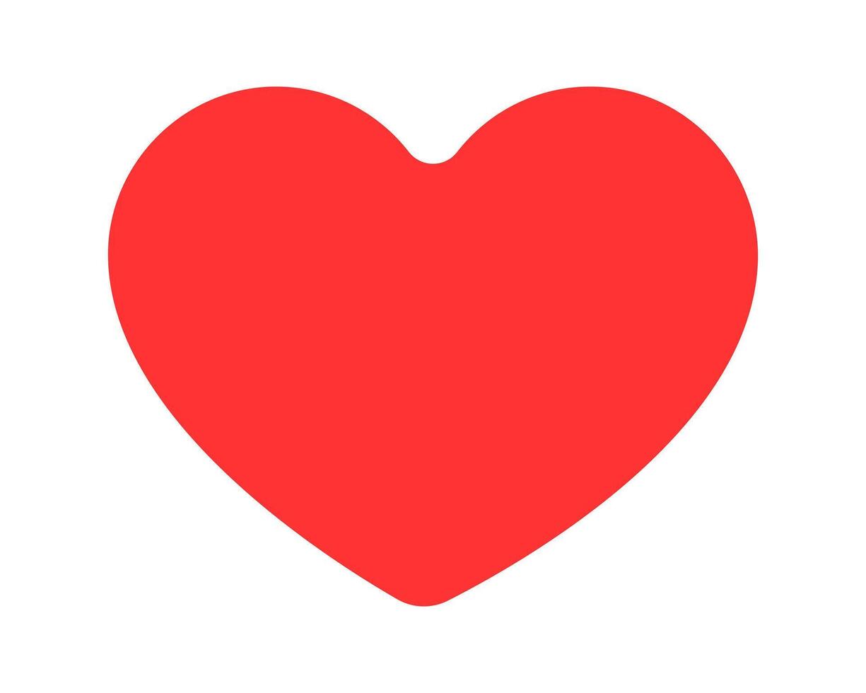 A vibrant red heart on a white background. A symbol of love, affection, and care. Perfect for Valentines Day, health concepts, romance, and expressing positive emotions. vector