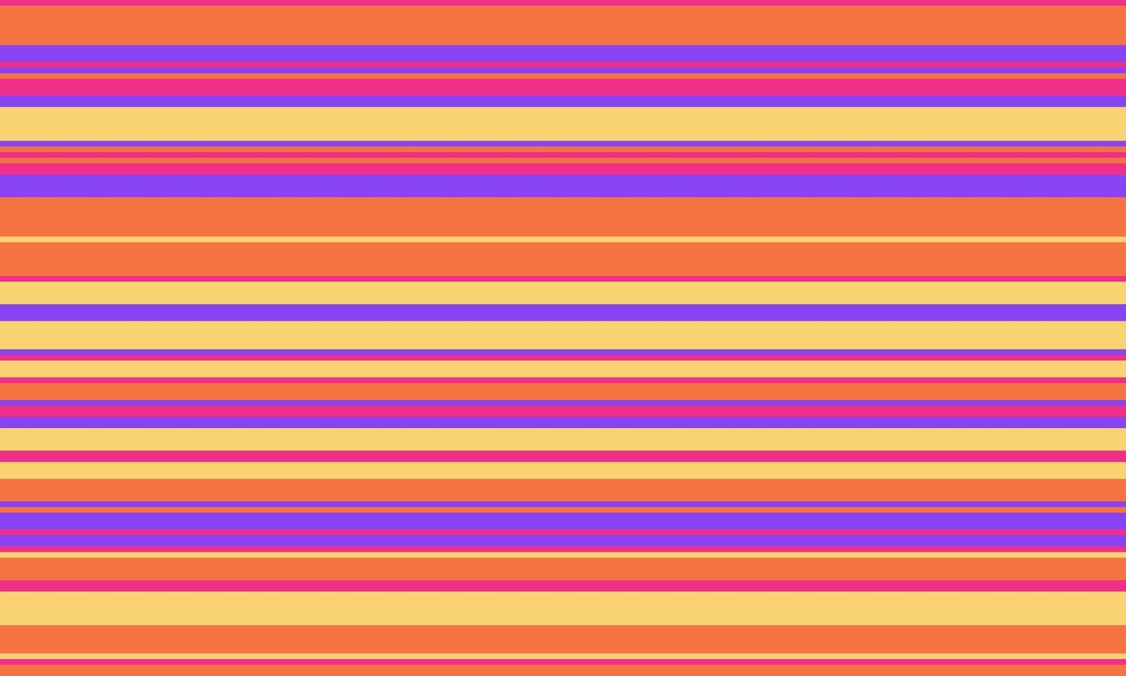 Vibrant horizontal stripes in orange, yellow, and purple create a cheerful, energetic pattern. Perfect for backgrounds, website design, textiles, or any project needing a bold, playful aesthetic. vector