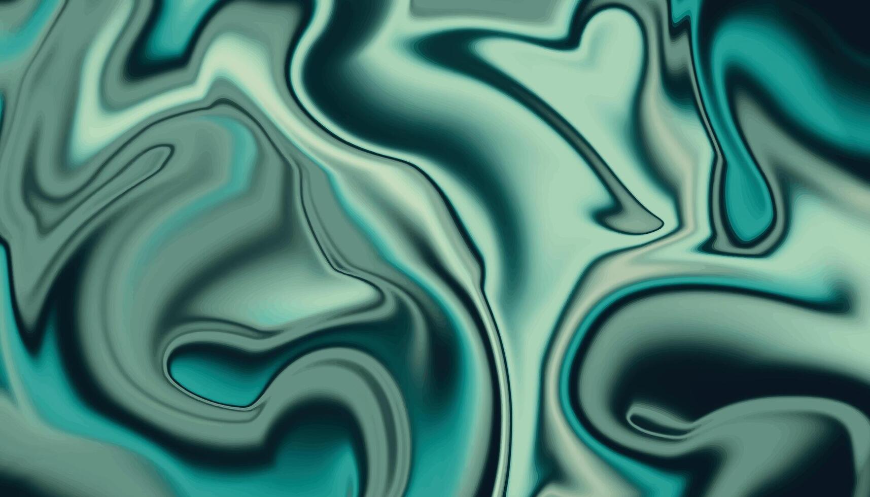Green and Teal Abstract Liquid Marble Texture Background vector