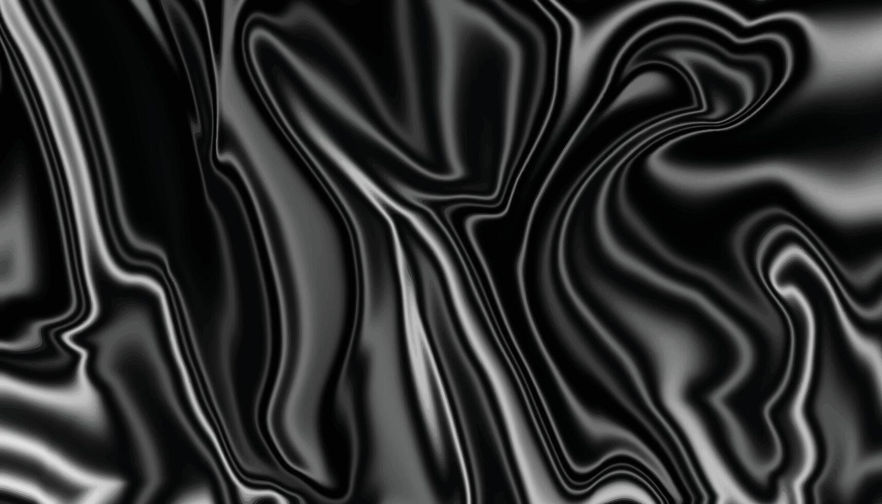 Black and White Liquid Marble Texture, Abstract Fluid Background, Horizontal Close Up vector