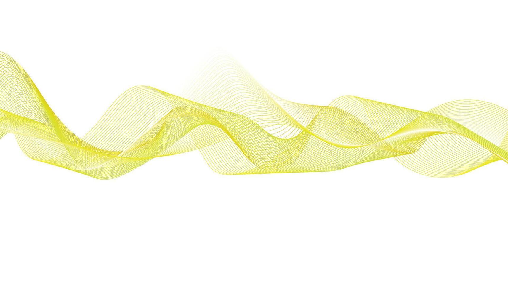 Abstract Yellow Wave Background, Modern Flowing Lines Design vector
