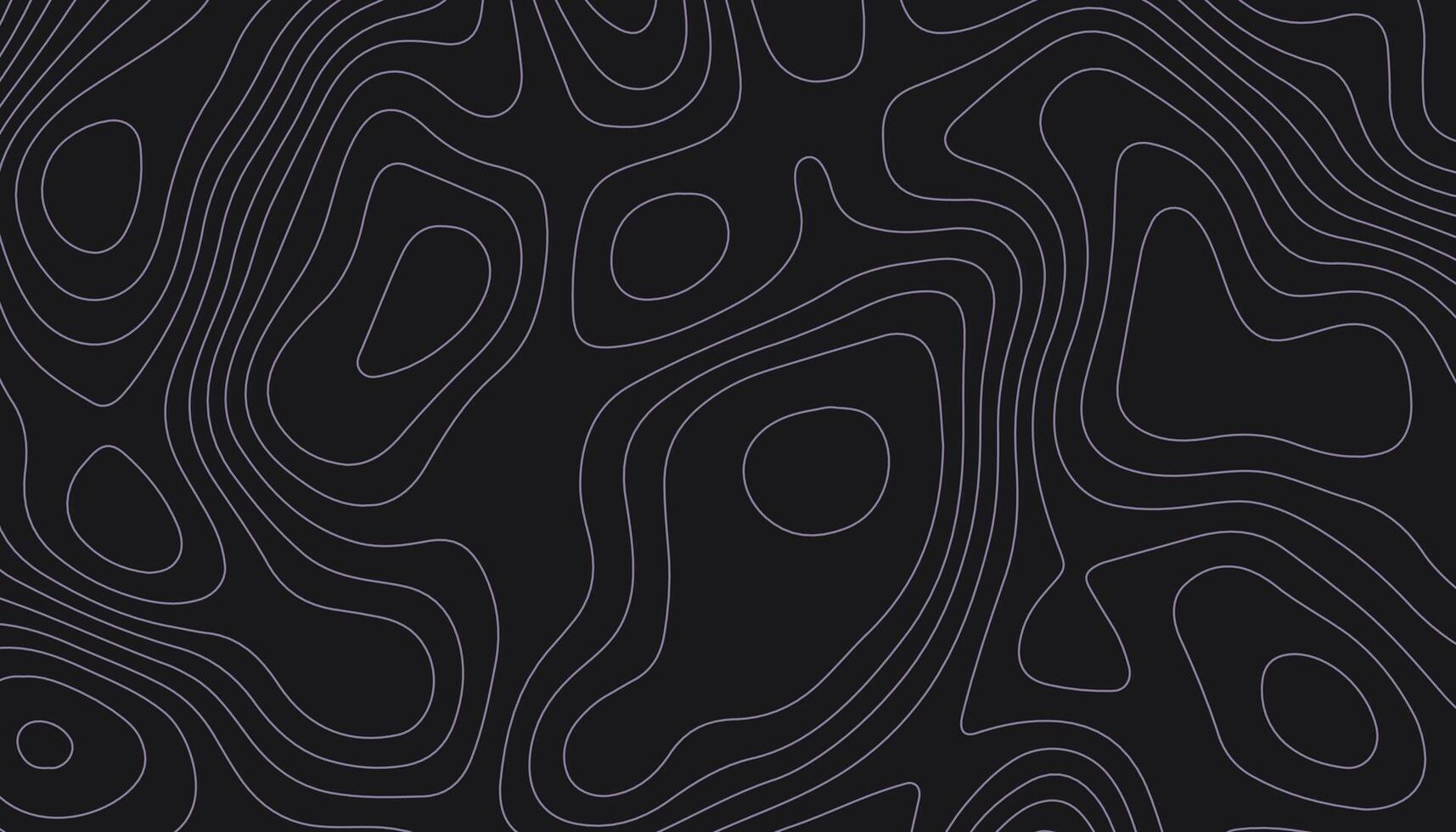Dark Topographic Contour Map Background in Minimal Abstract Style vector