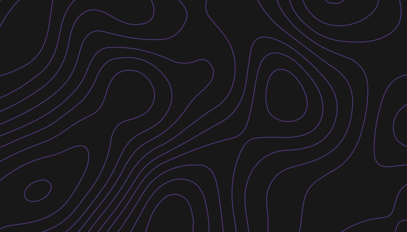 Dark Topographic Map Background with Purple Contour Lines vector