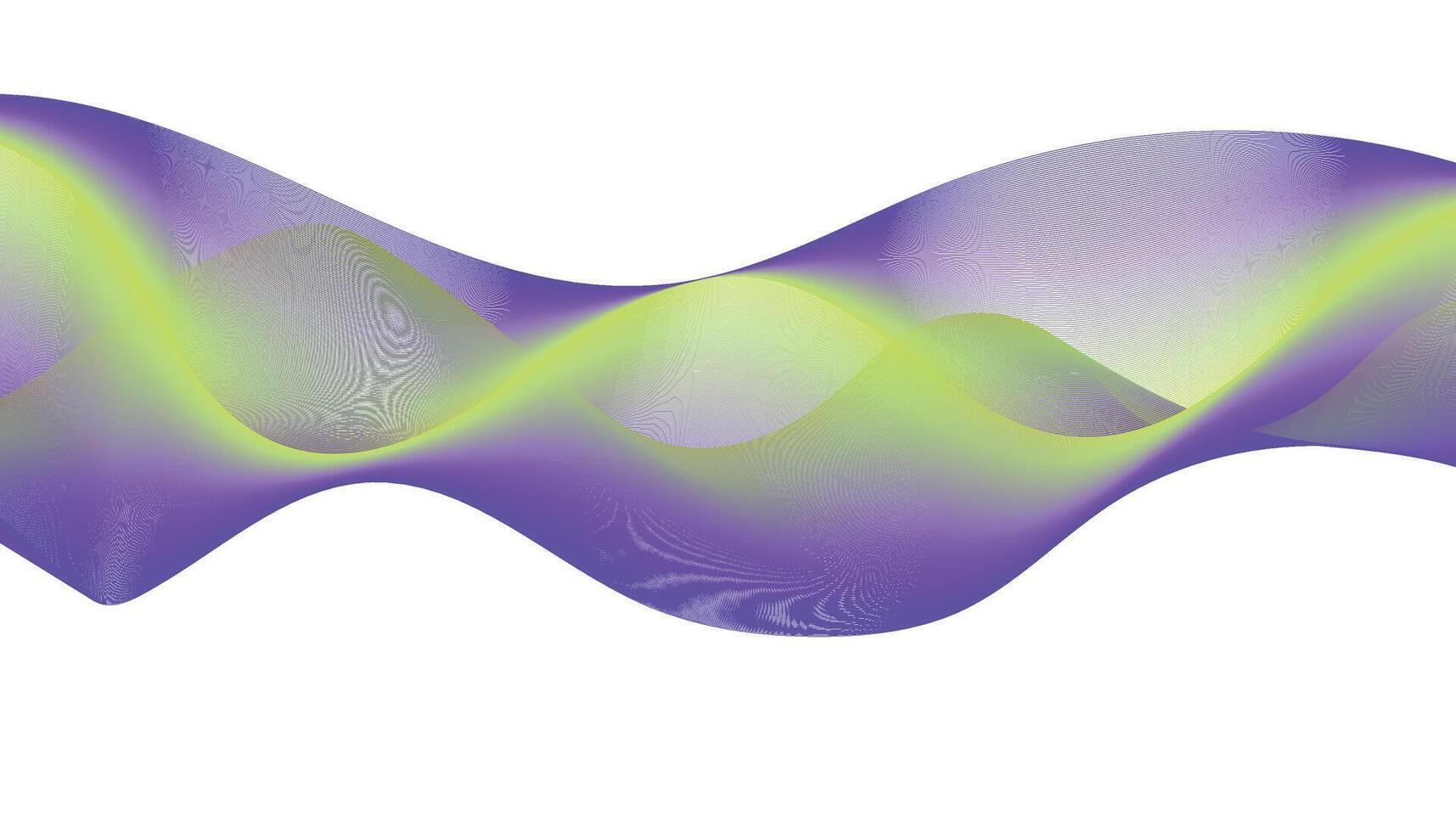 Abstract Wavy Gradient Lines in Purple and Green on White Background vector