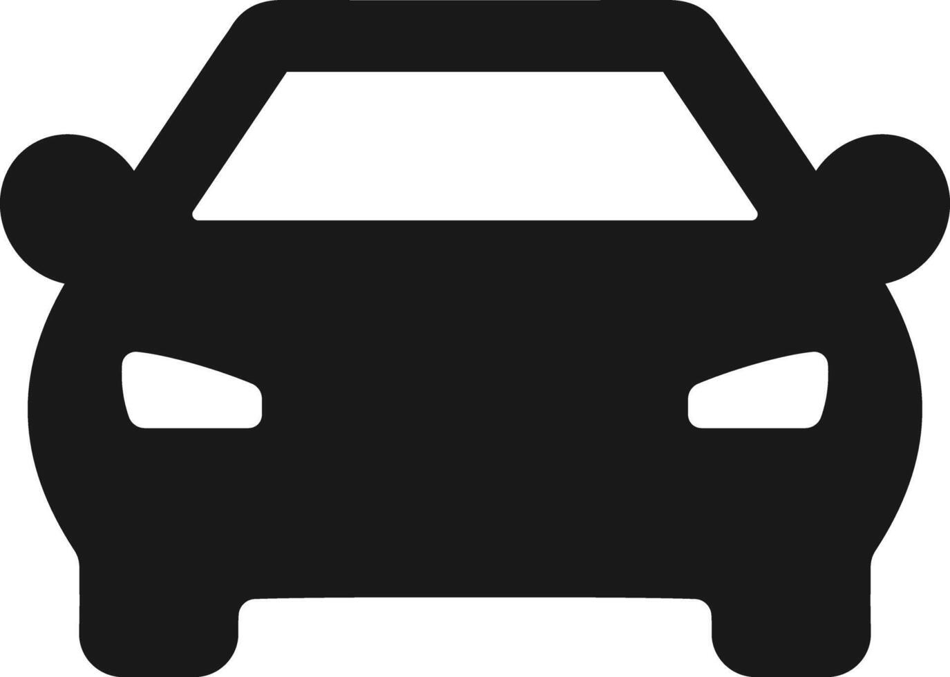 Car icon , car front view icon on transparent background . vector