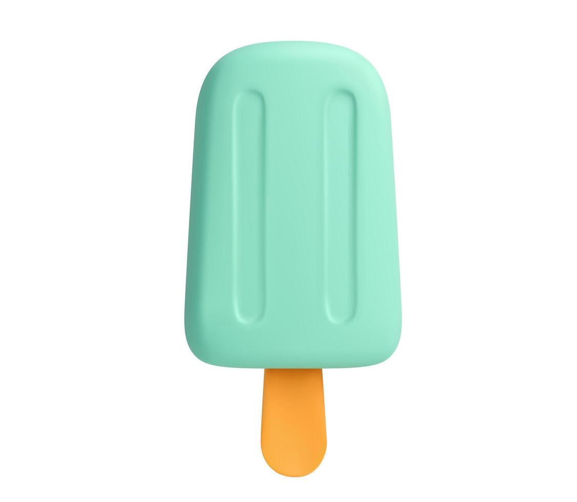 3d ice cream on a stick icon. vector