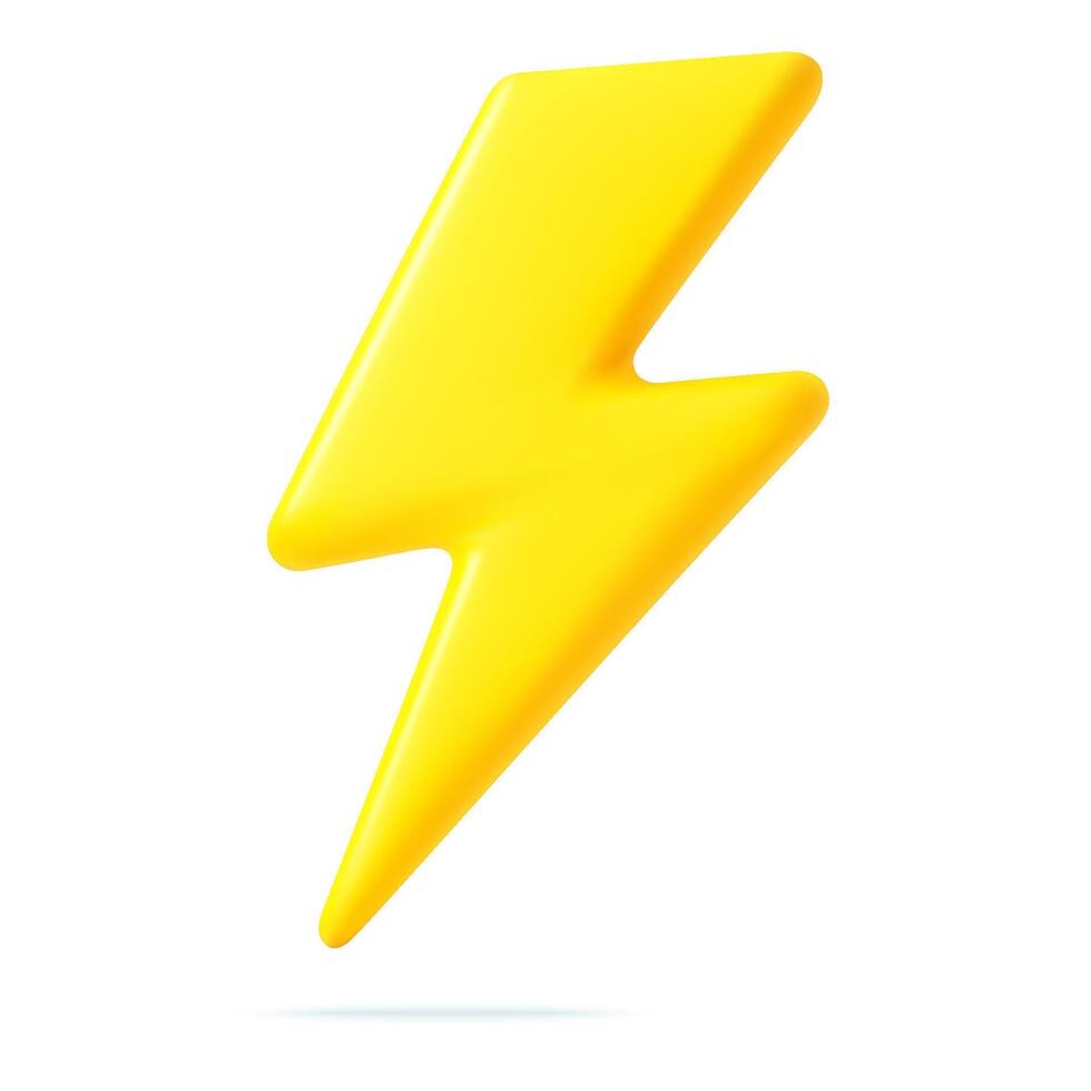 3d Yellow thunder lighting flash. vector