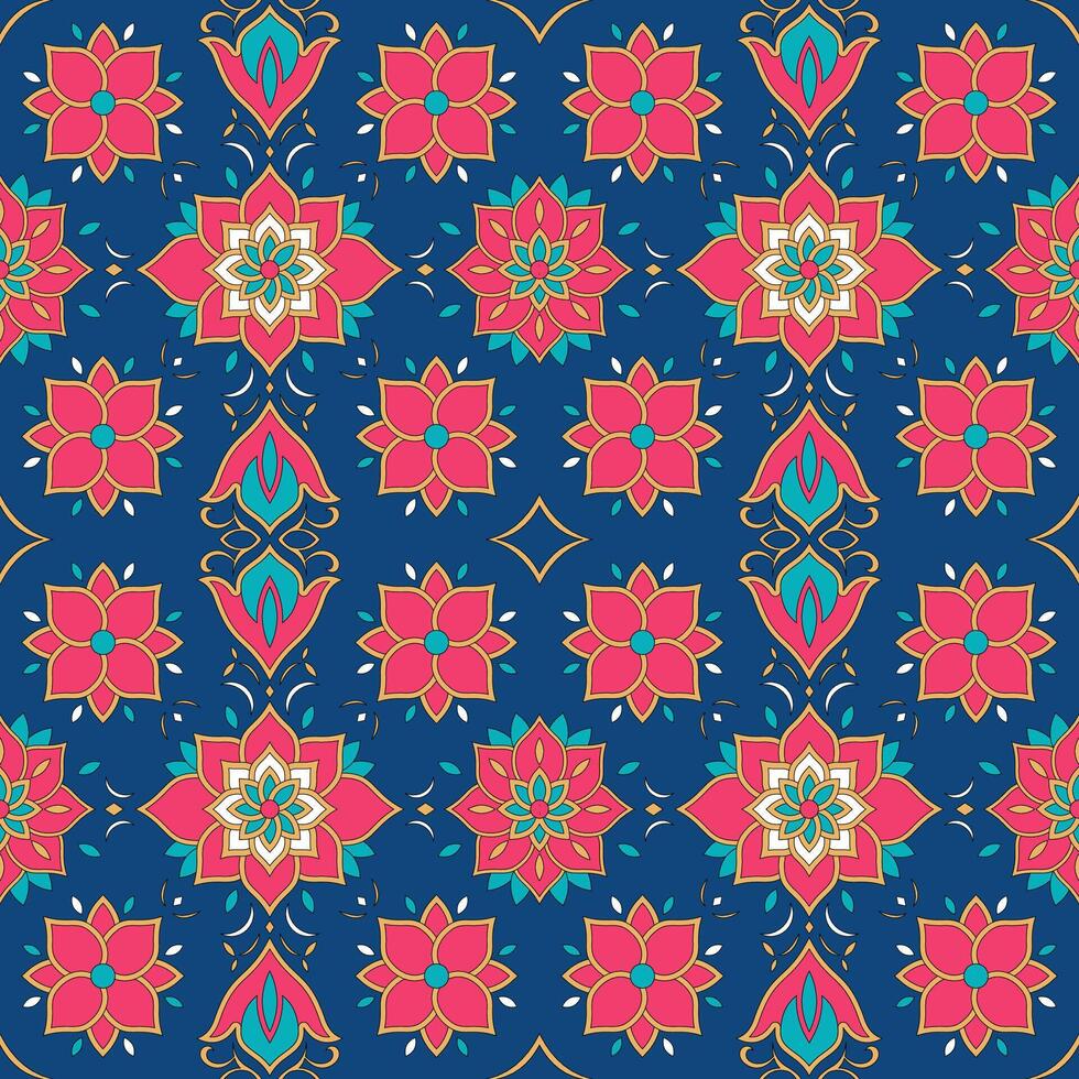 Colorful floral pattern design vector
