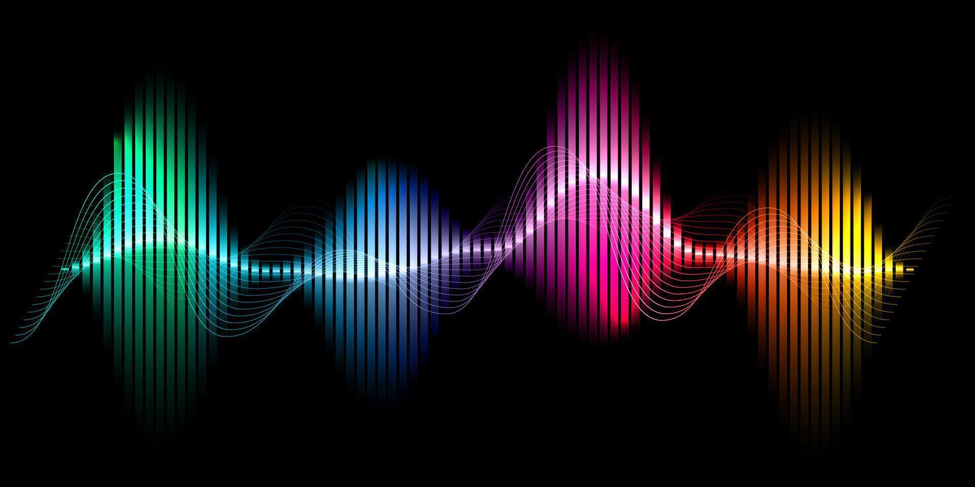 Abstract background with a colourful soundwave design vector