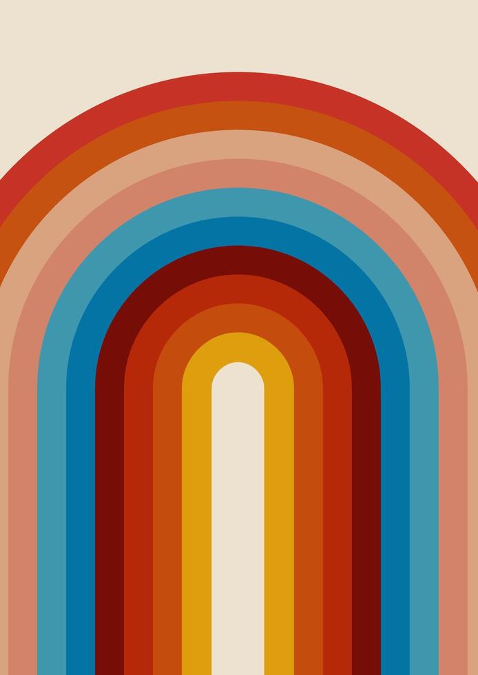 Retro abstract background with a rainbow design vector