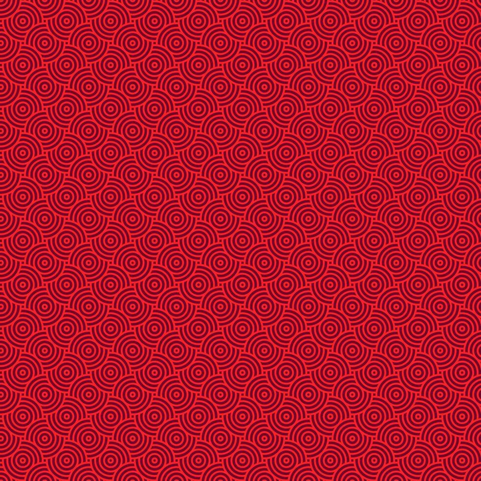Deep red Japanese themed circular pattern design vector