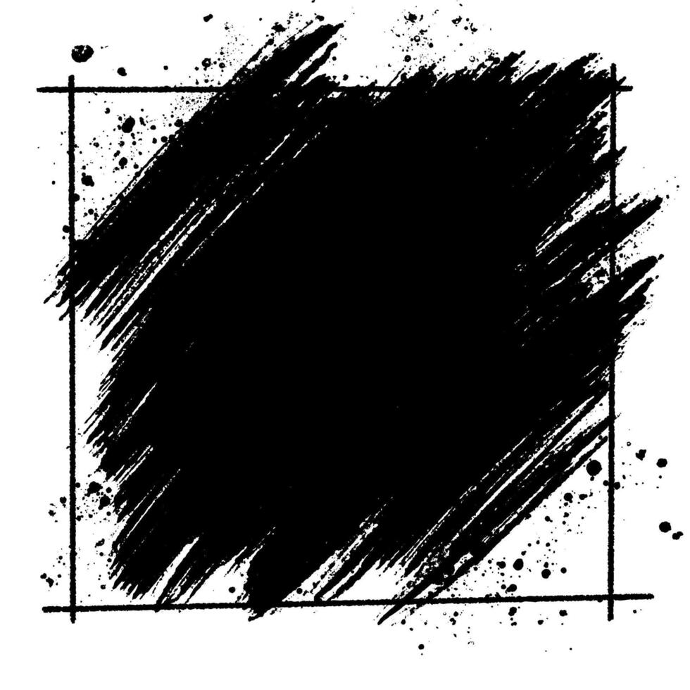 Detailed grunge brush stroke background with black border vector