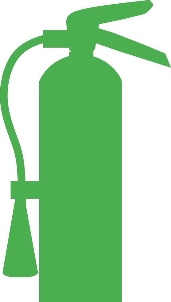 Fire extinguisher icon. Green Fire extinguisher silhouette illustration isolated. Fit for safety signs of building vector