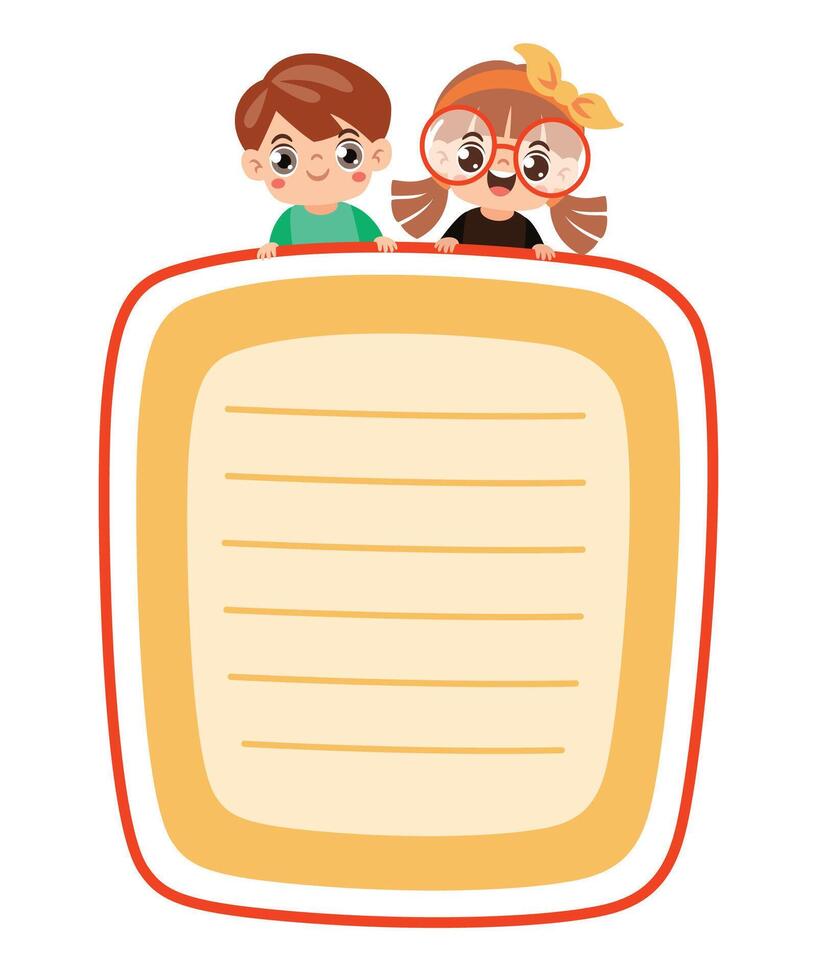 Kid With Blank Note Paper vector