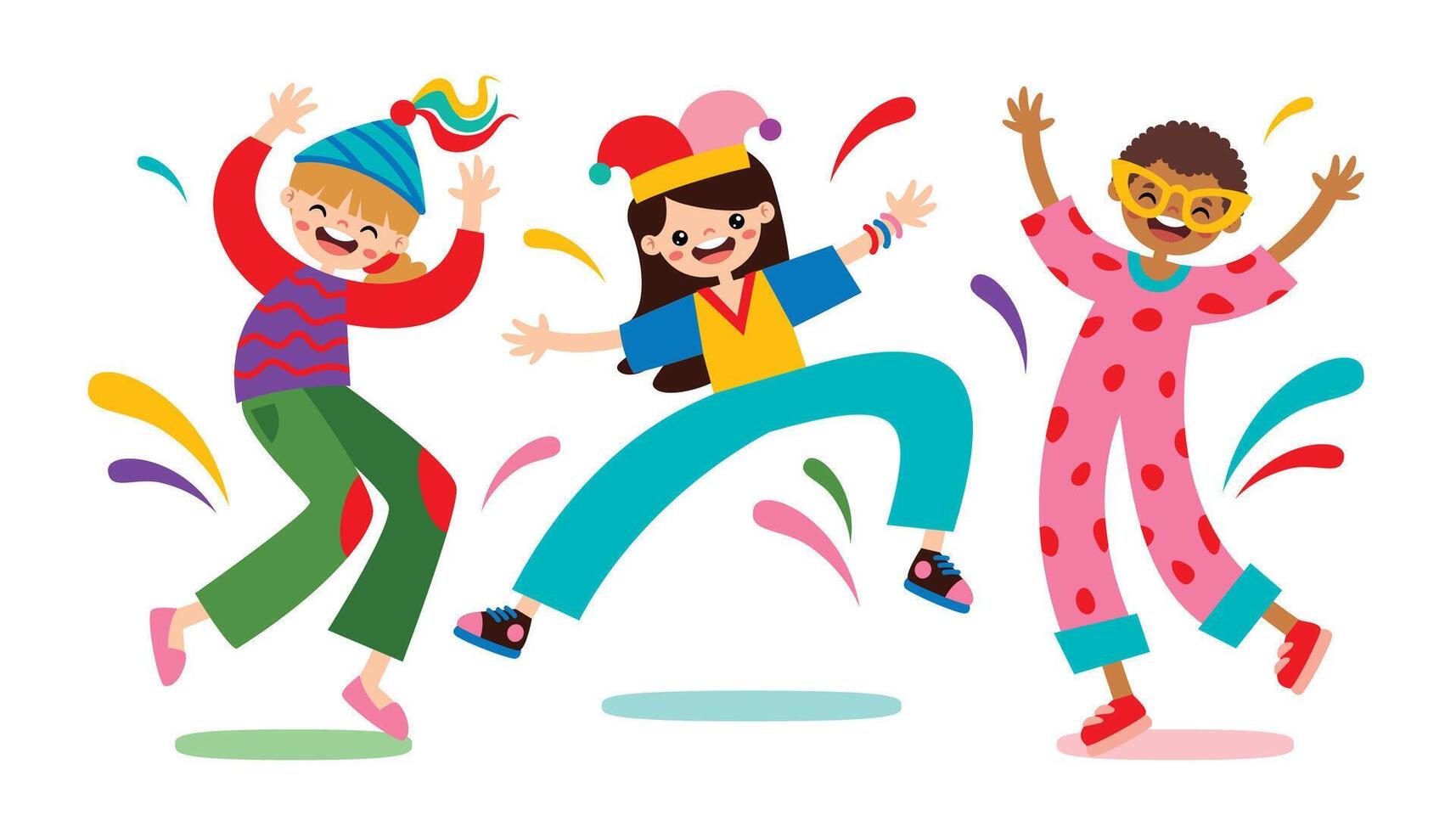 Funny Young Characters Enjoying Festival vector