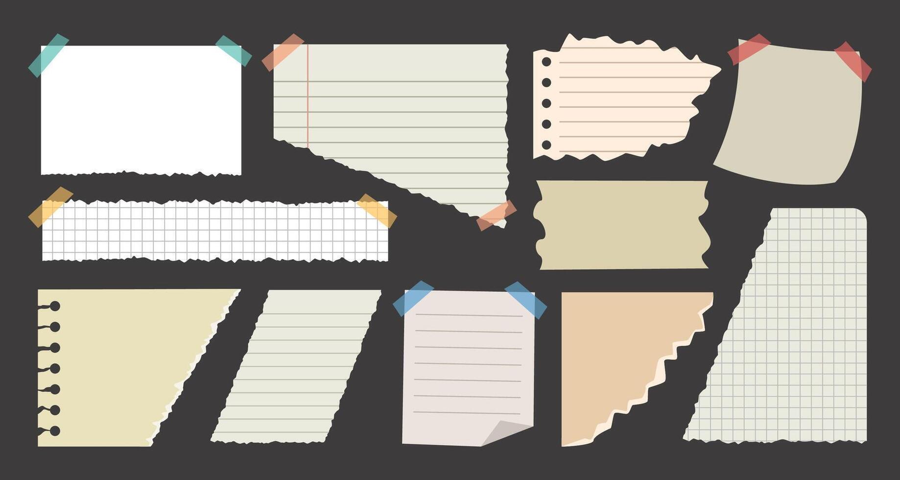 Collection Of Various Note Paper vector