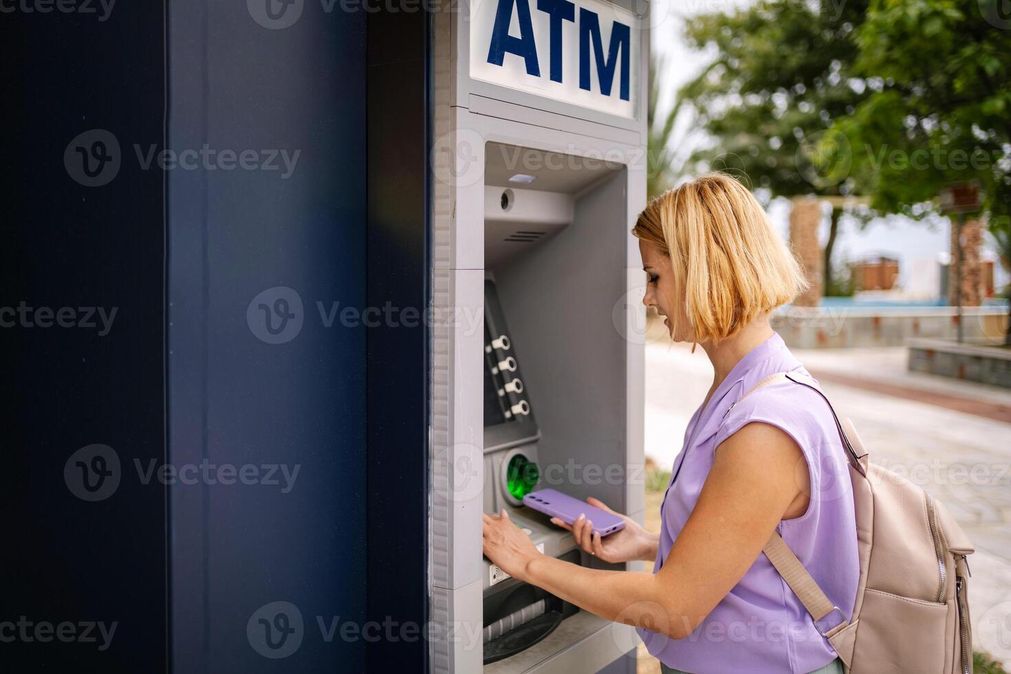 Beautiful summer day at an ATM in Greece photo