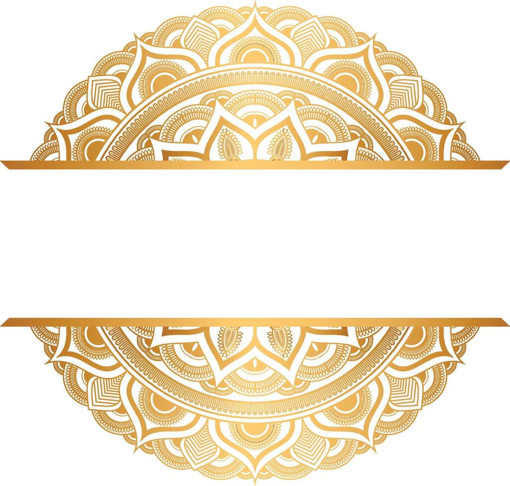 Luxury golden royal mandala arabesque islamic pattern for wedding invitation card in gold transparent background henna vector