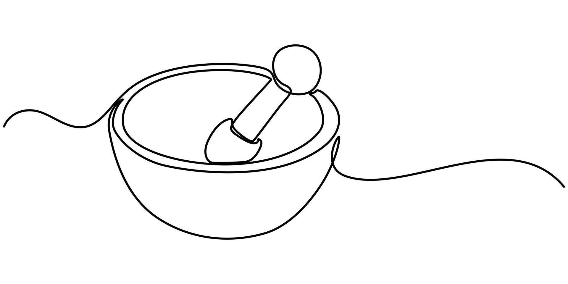 Continuous Line Drawing of Herbal Medicine Icon. Hand Drawn Symbol Illustration vector