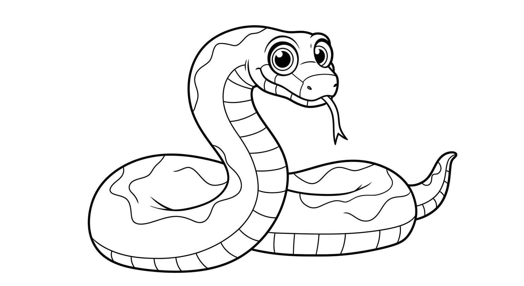 Playful Cute Sidewinder Snake Cartoon Drawing for Kids Coloring Fun vector