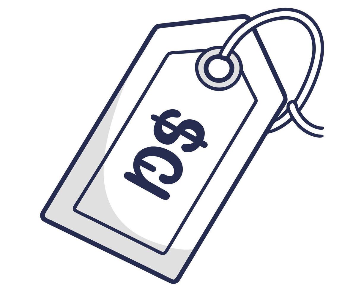 Price Tag Illustration with Dollar Sign and String on White Background vector