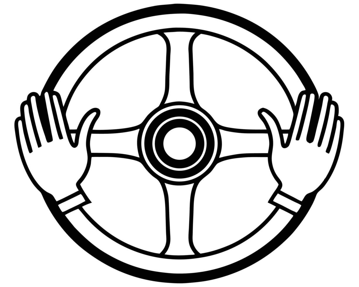 Hands on a Steering Wheel A Symbol of Control and Direction vector