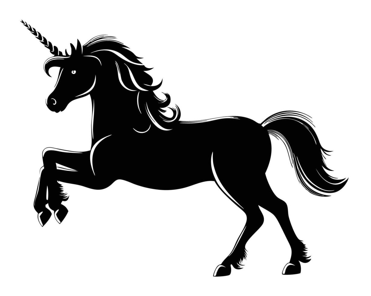 Majestic Unicorn Silhouette A Symbol of Grace and Mystical Beauty vector
