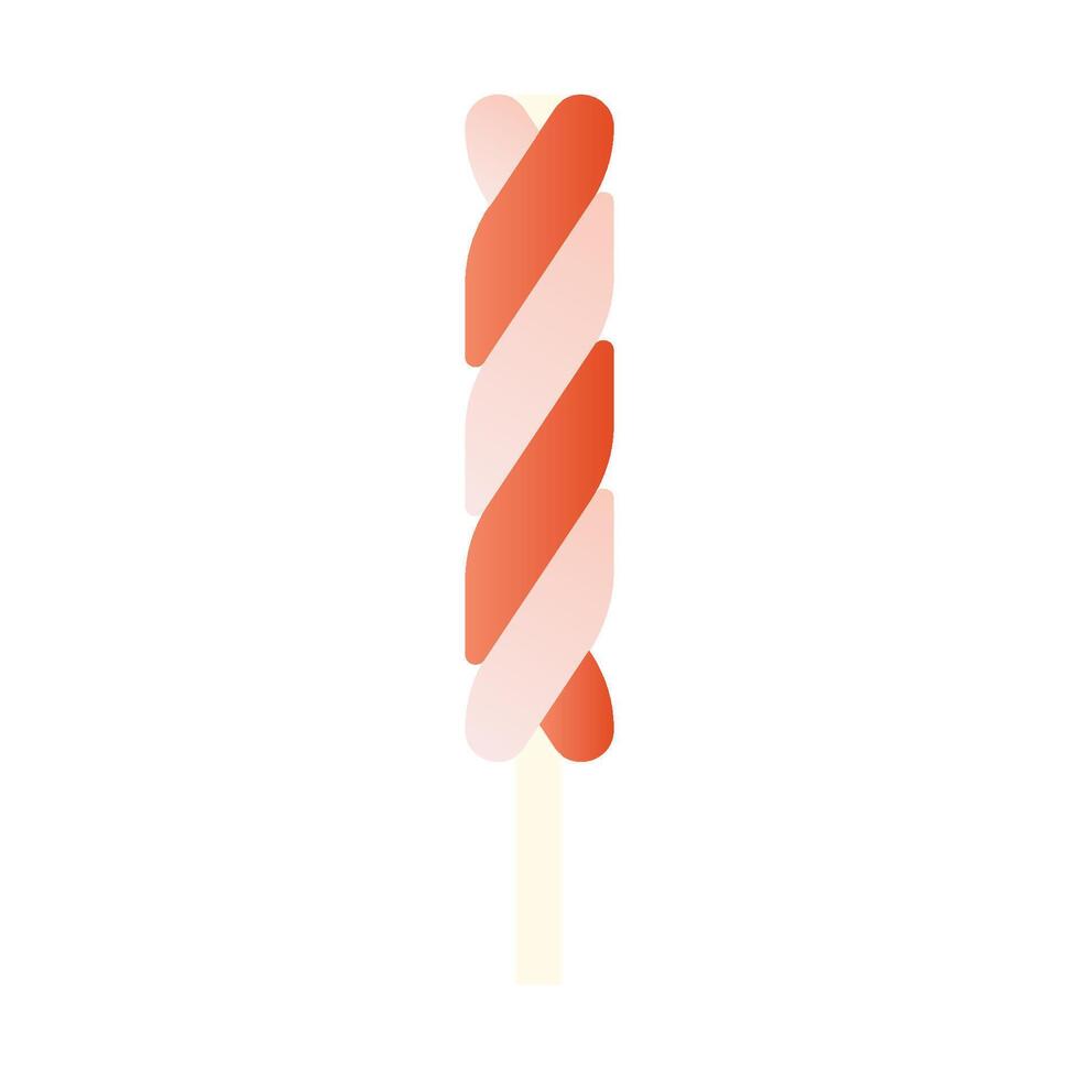 Candy cane on stick on white background vector