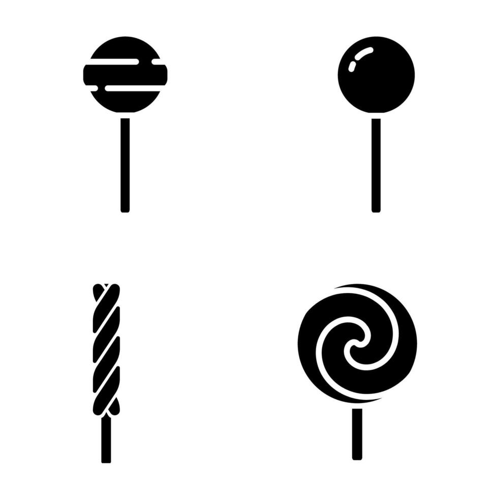 Lollipop icon set black and white illustration vector