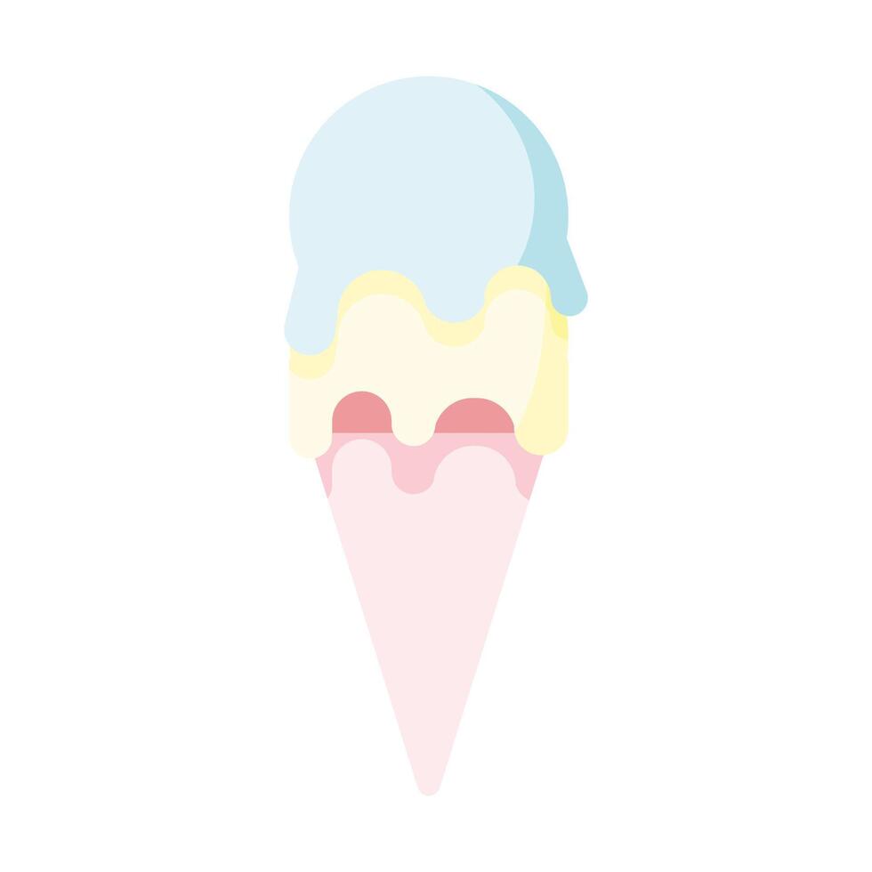 Ice cream cone in flat style vector