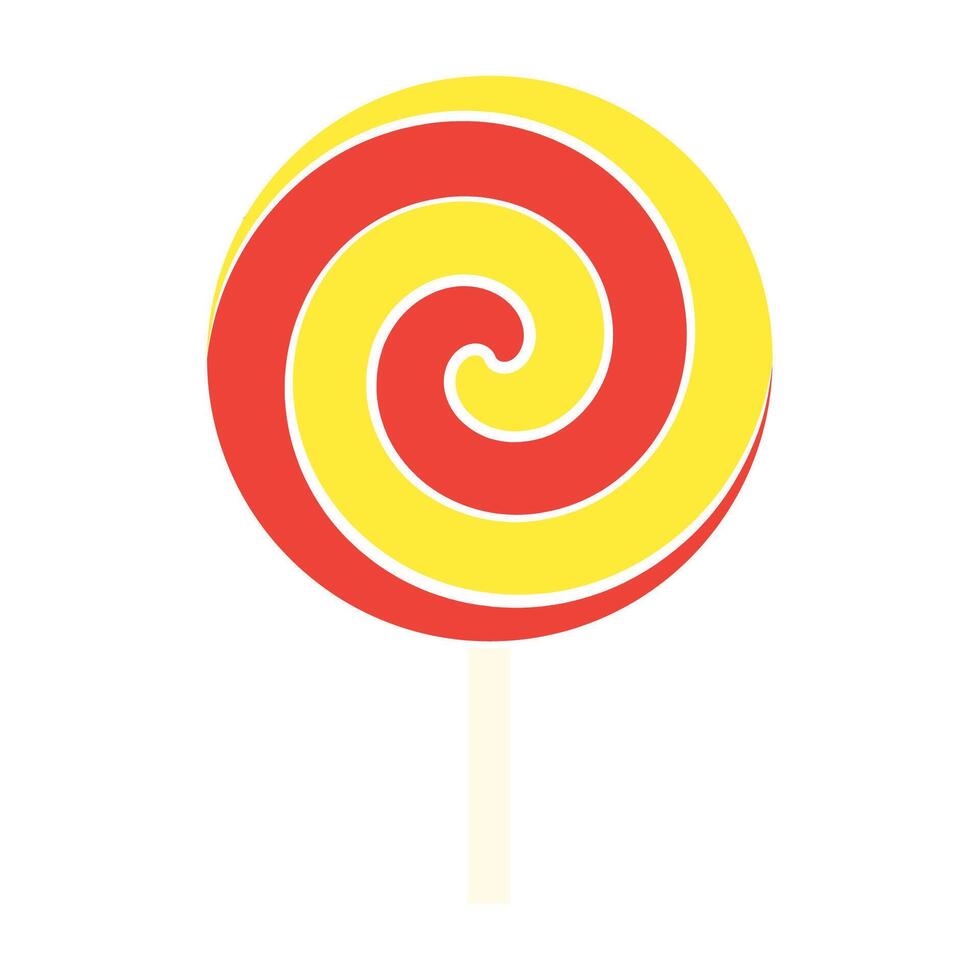 A yellow and red lollipop on a stick vector