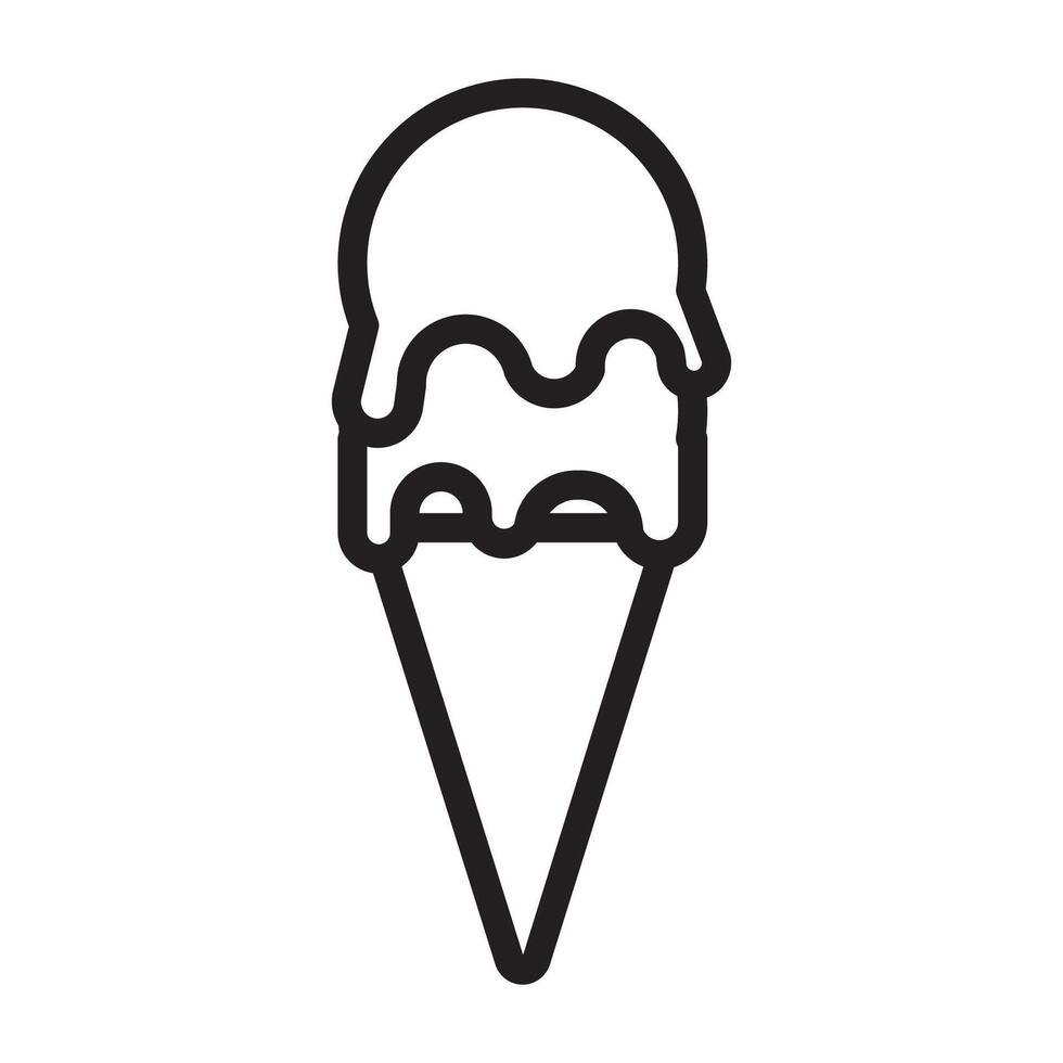Ice cream cone line icon vector