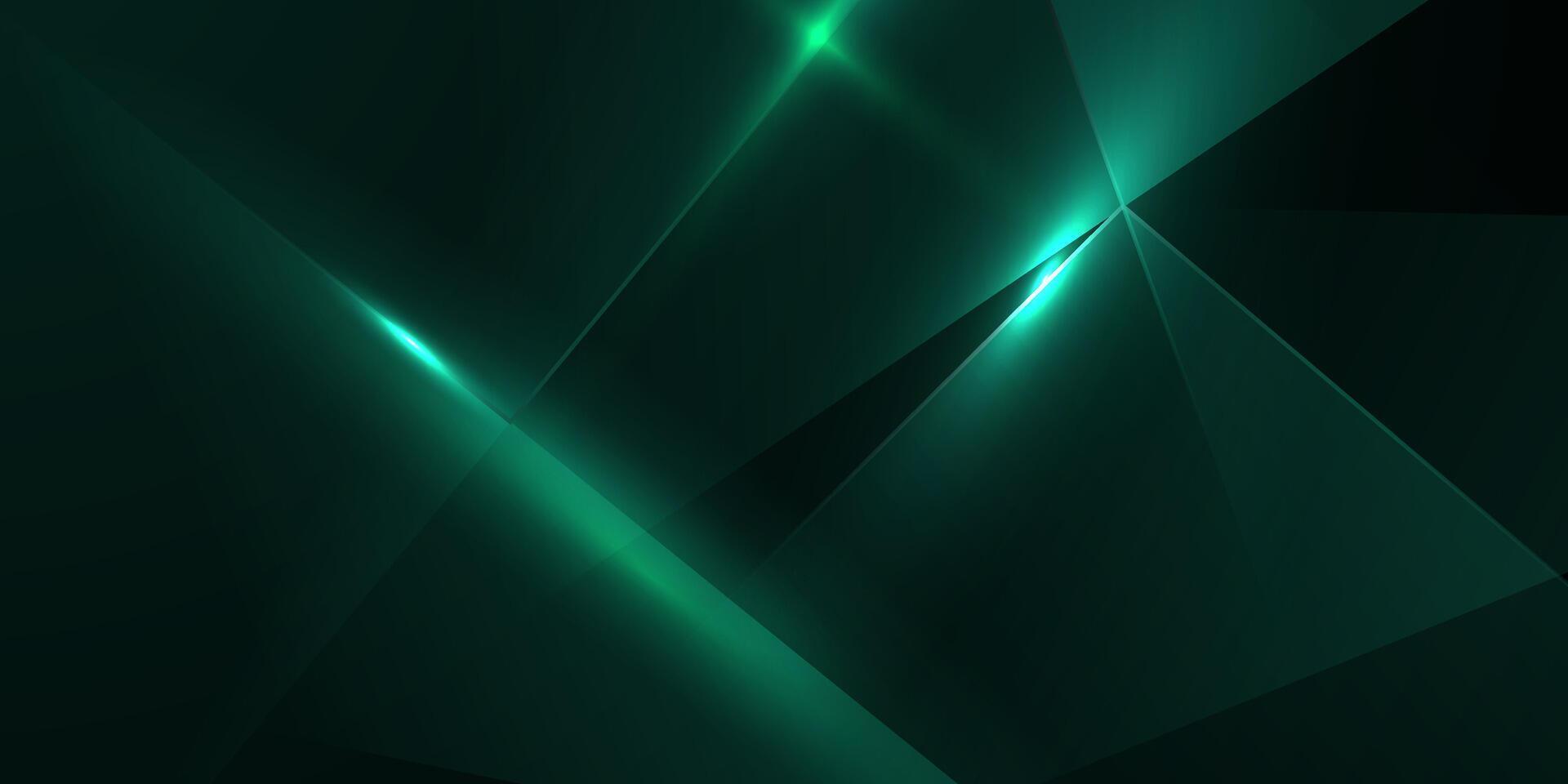 Green abstract background with a light shining through it vector