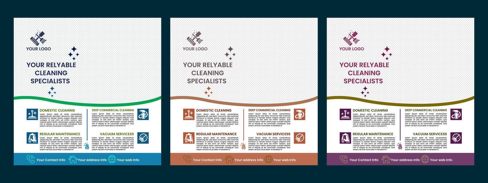 Cleaning service social media template design. Office, home and hotel cleaning social media post design. vector