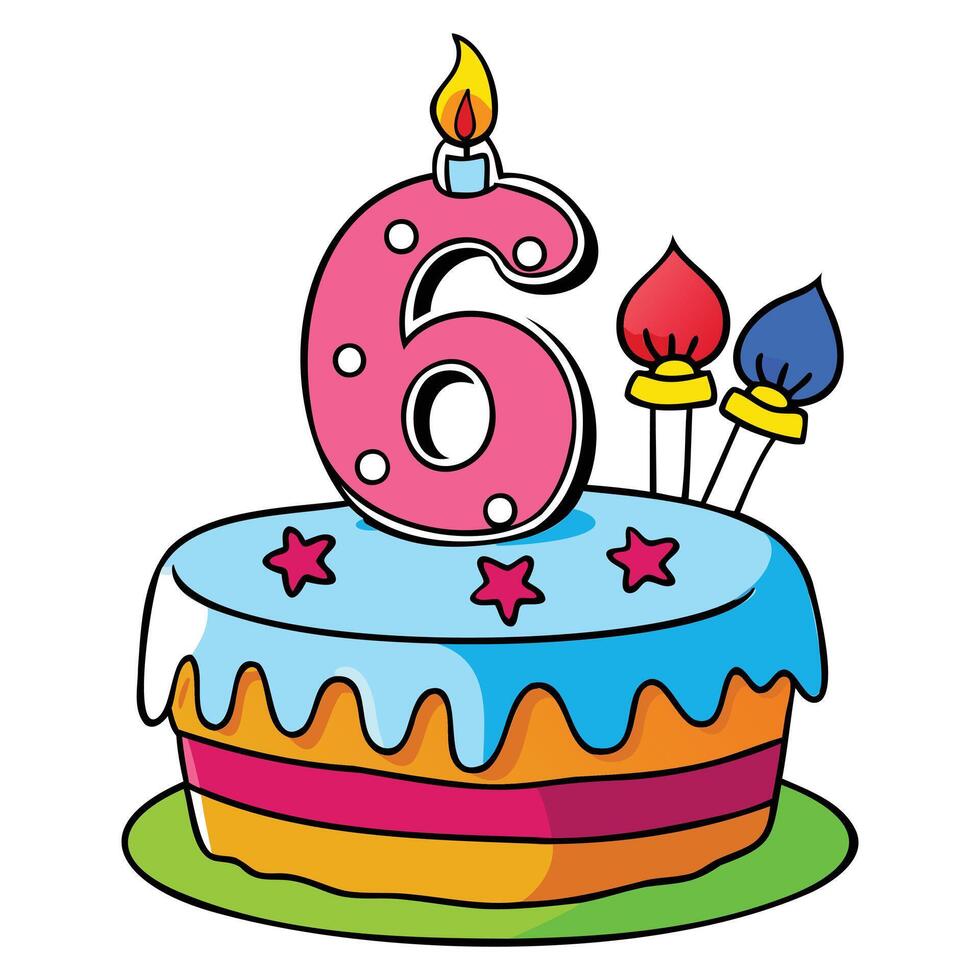 Joyful Numeric Cake Illustrations vector