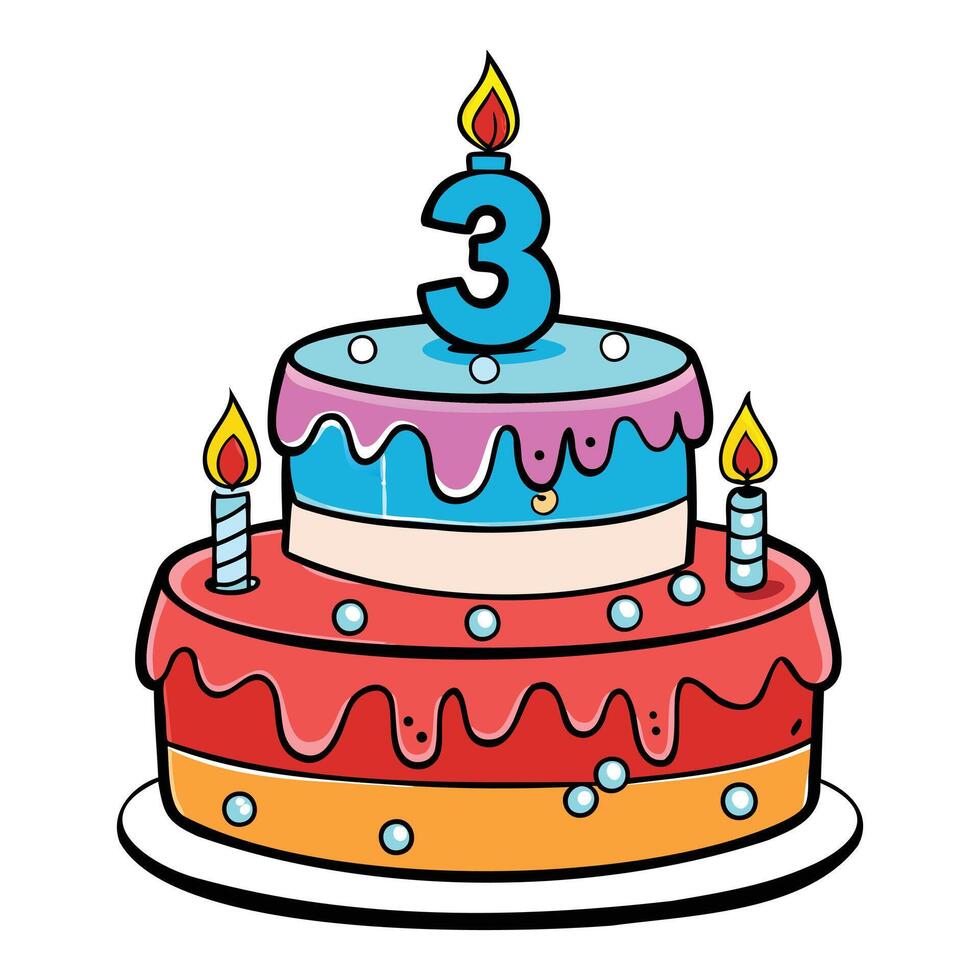 Celebration Number Cake Graphics vector
