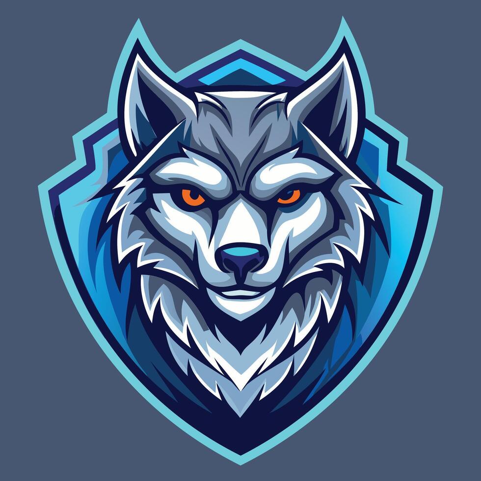 Digital Wolf Emblem vector