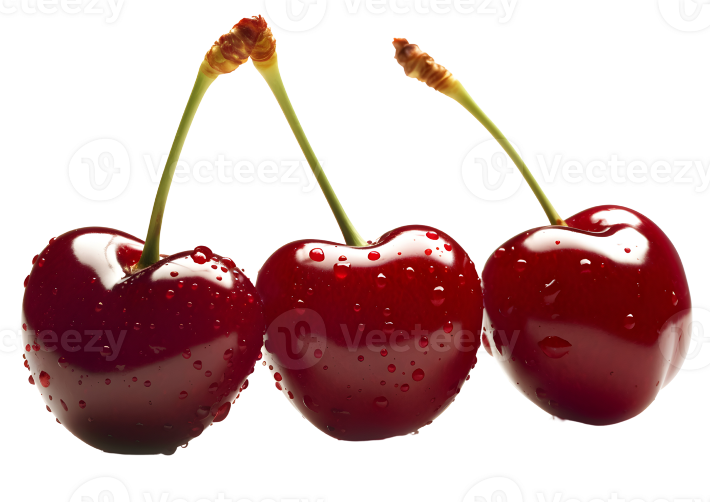 Cherries transparent background for food or dietary projects. png