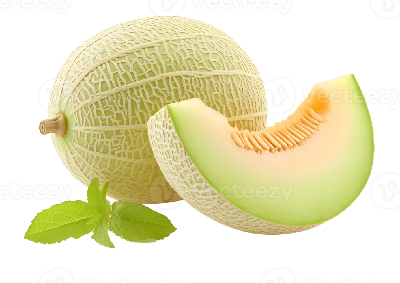 Honeydew melon , transparent fruit with fresh and juicy texture png