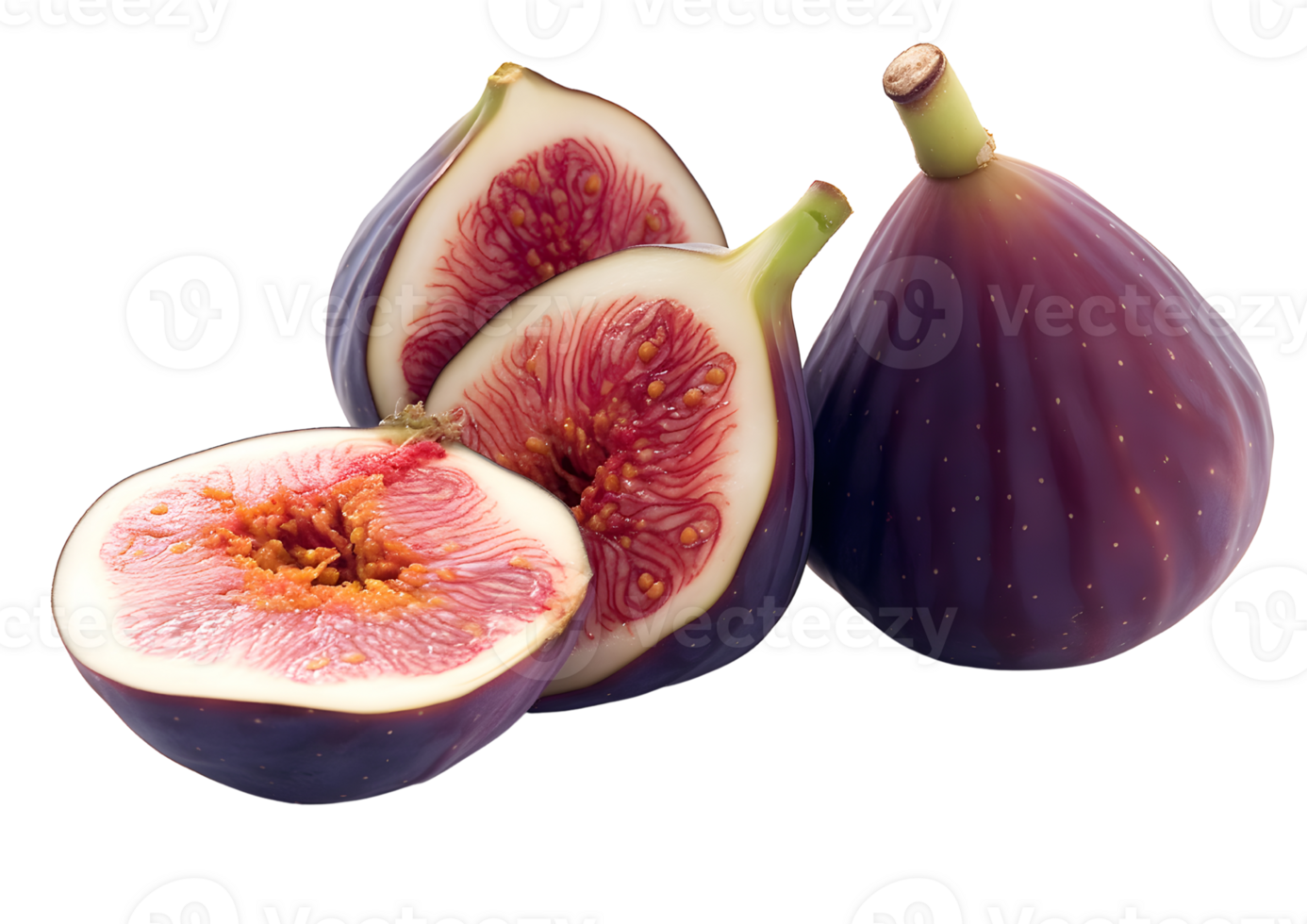 Fresh fig fruit with transparent background for culinary and design applications. png
