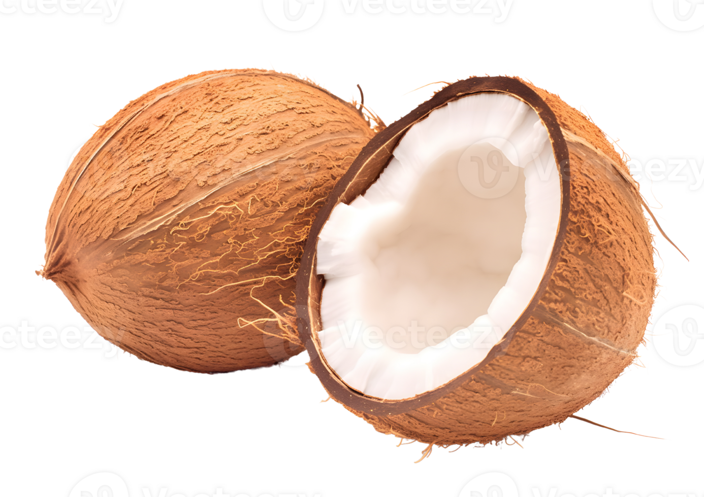 Coconut transparent background for tropical themes and culinary use. png