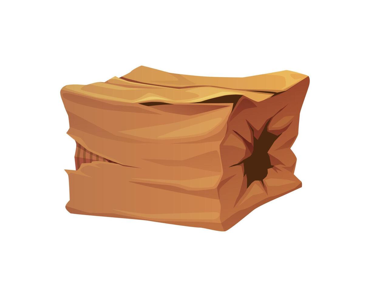 Damaged package cardboard cartoon box vector