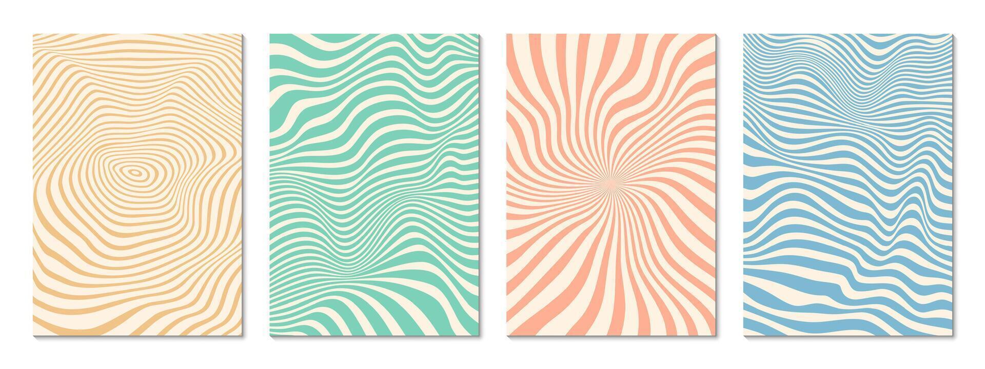 Retro psychedelic groovy pattern background vector
