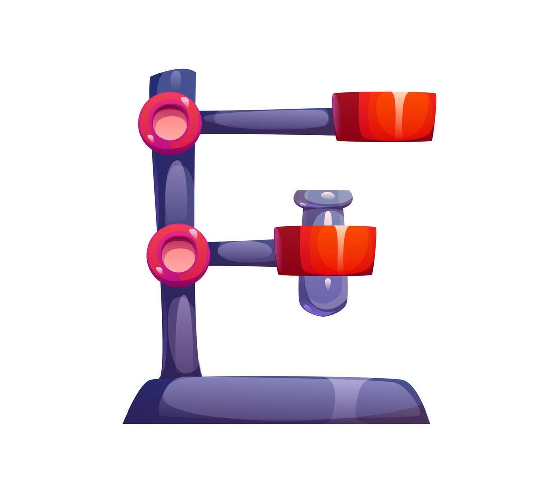 Hospital font typeset, lab flask holder letter E vector