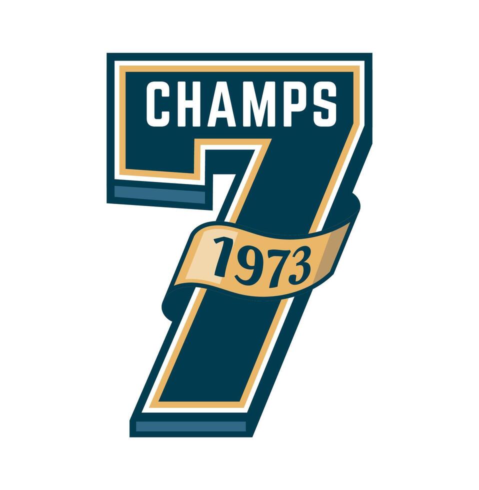 Varsity sport patch, number 7, league team badge vector