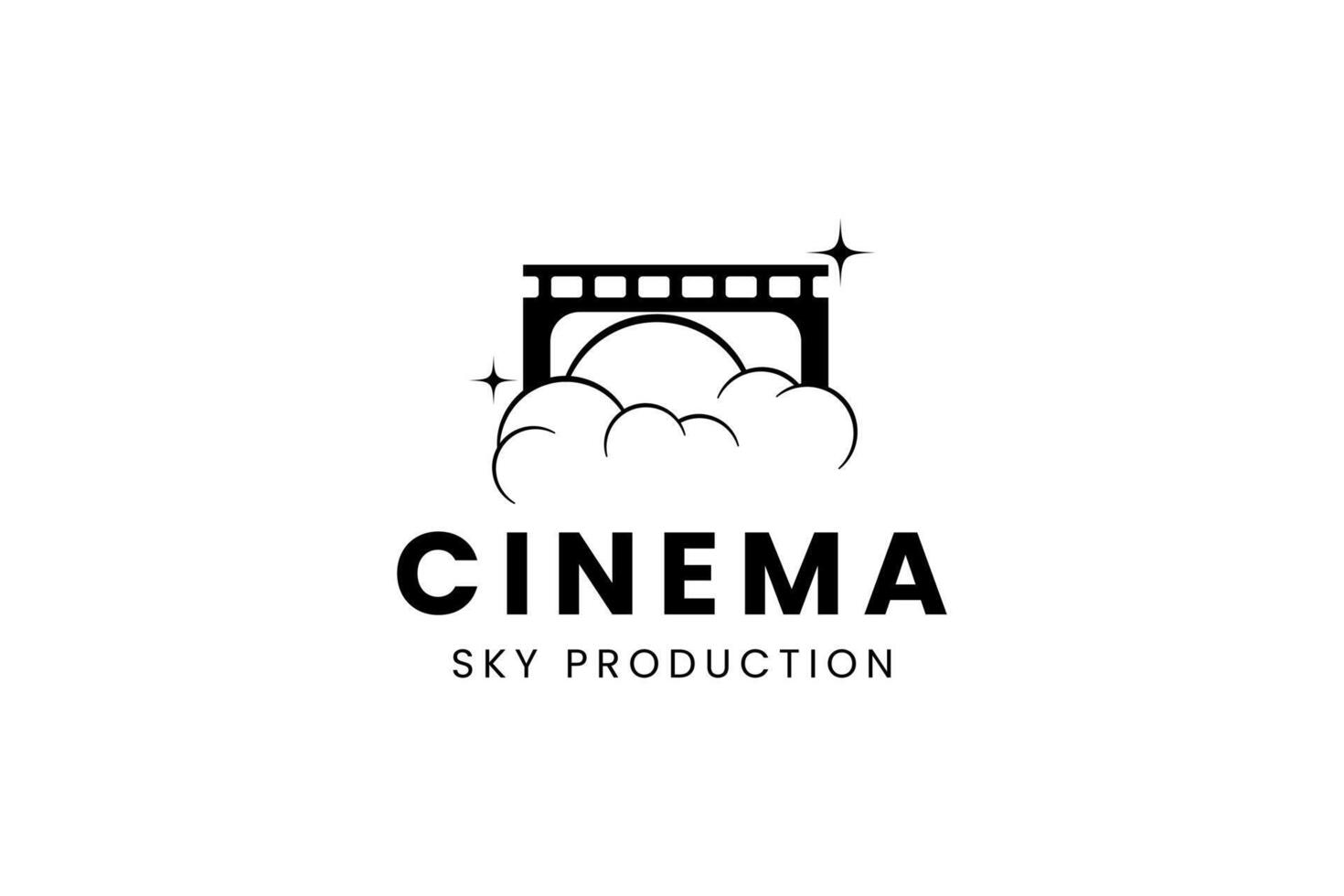 Minimalist movie logo ideal for filmmakers, production houses, or streaming platforms. vector