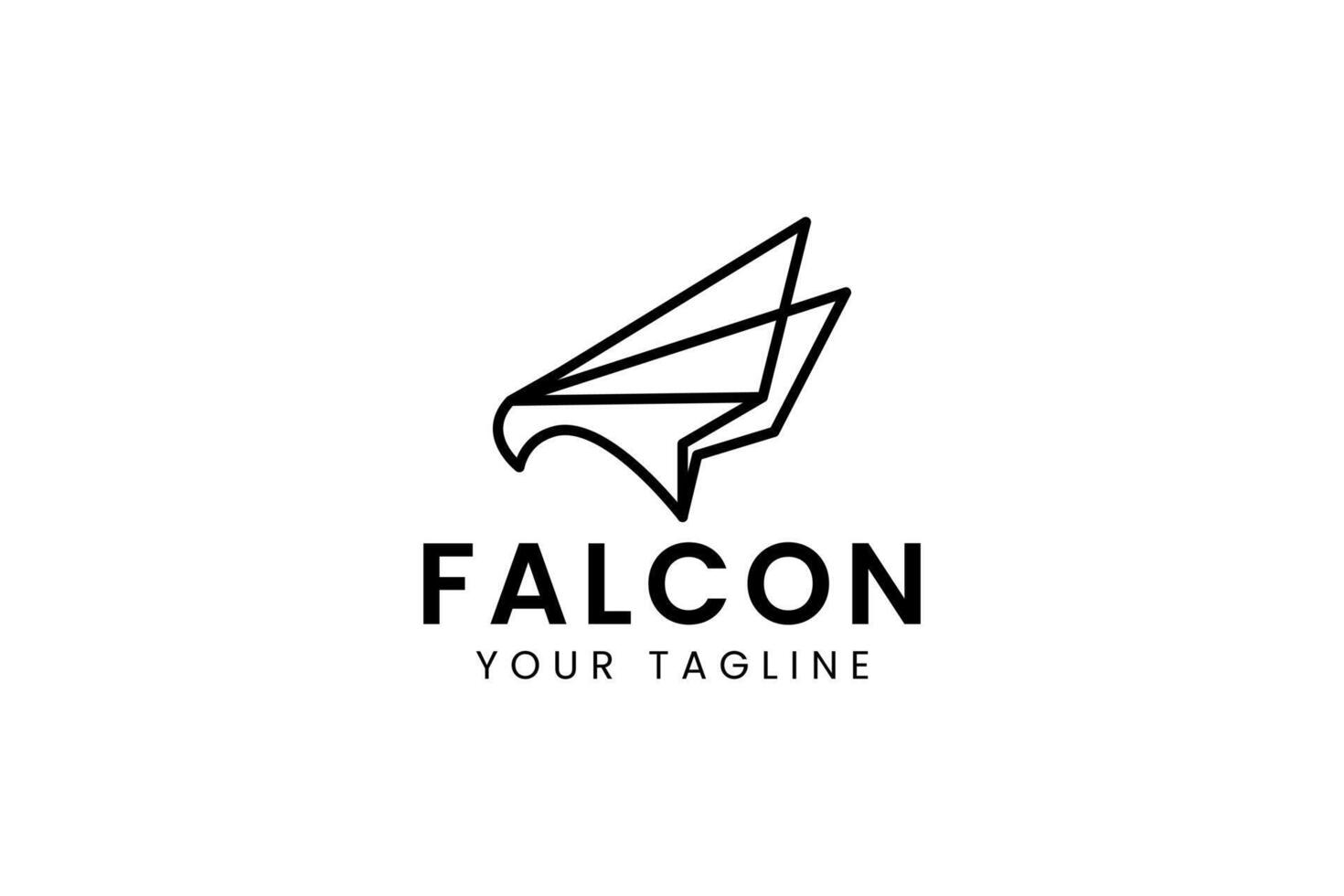 Monoline falcon symbol conveying agility and precision. Ideal for tech or aerospace firms. vector