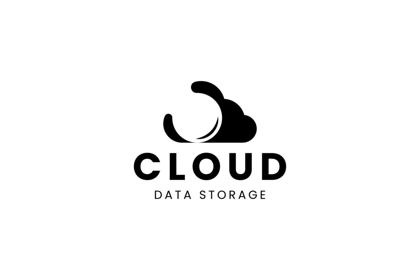 Modern cloud logo for tech, web hosting, or digital storage services. Clean and minimal design. vector