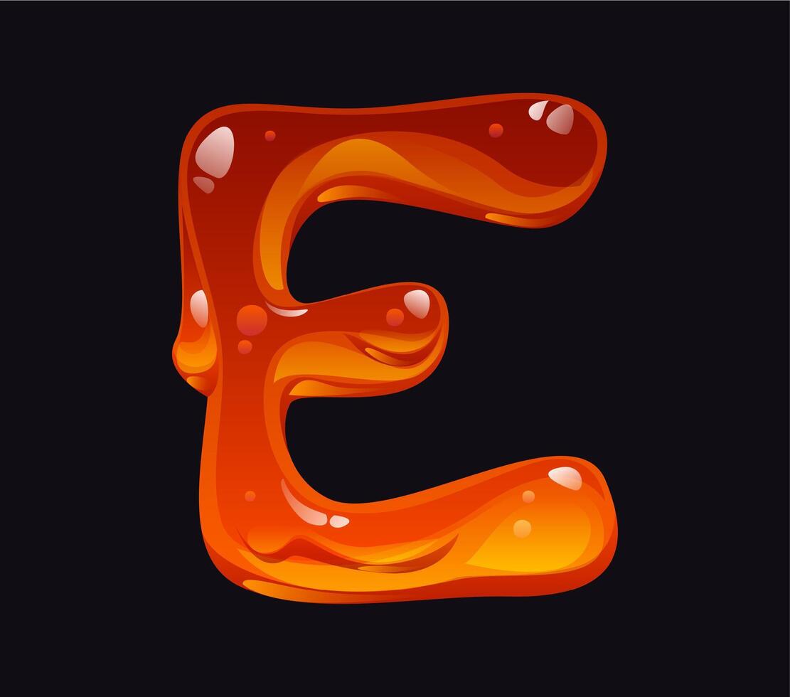 Liquid honey cartoon font typeface letter E vector
